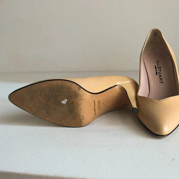 Vintage Jill Stuart Nude Patent LEather Pointy Toe  Classic Heels 8M - Picture 13 of 14